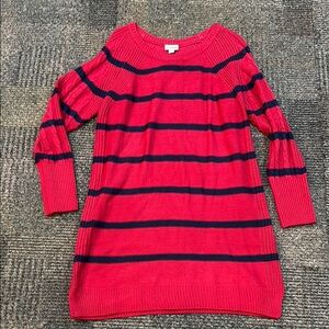 Lularoe women’s Medium red with blue sweater style dress